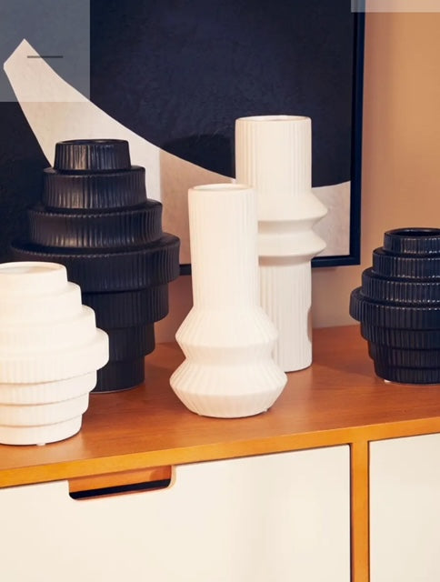 Fabia Large Black Vase