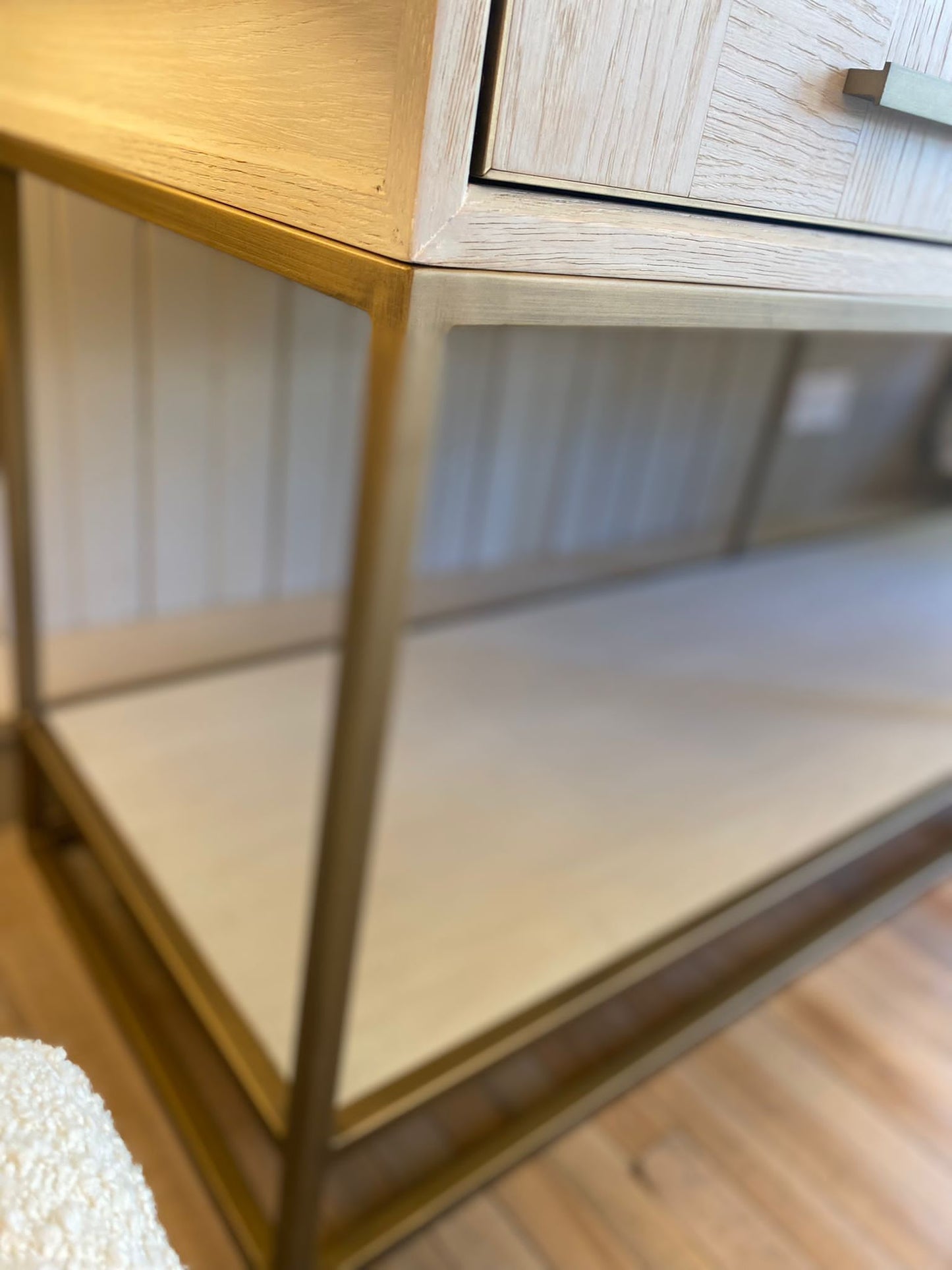 Gold Trim Wooden Console