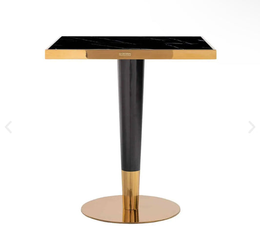 Gold & Black marble sq bistro dining table