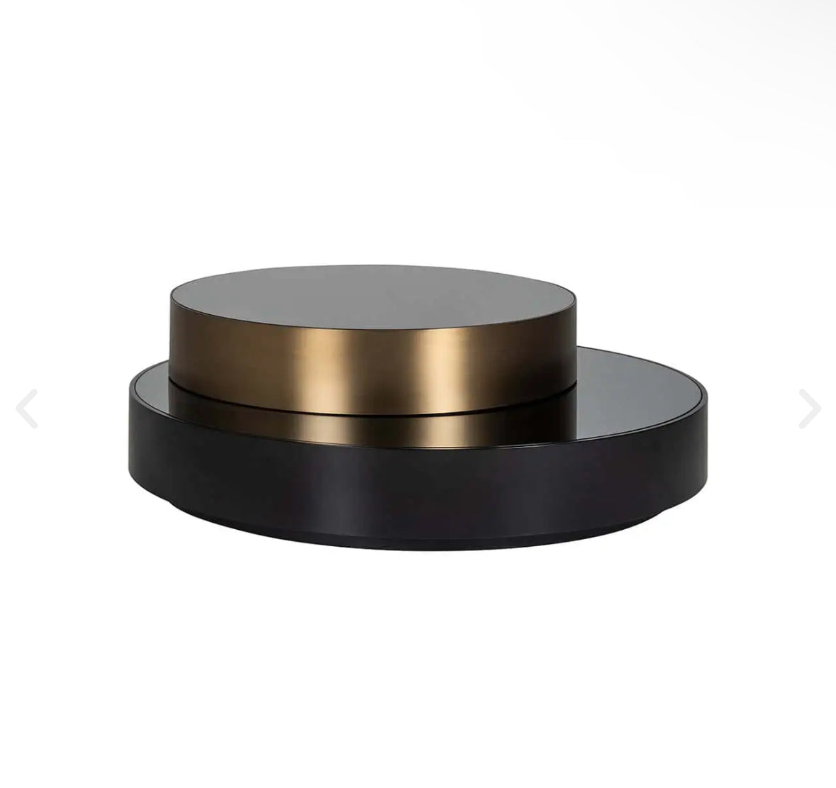Circular contemporary double coffee table gold/table