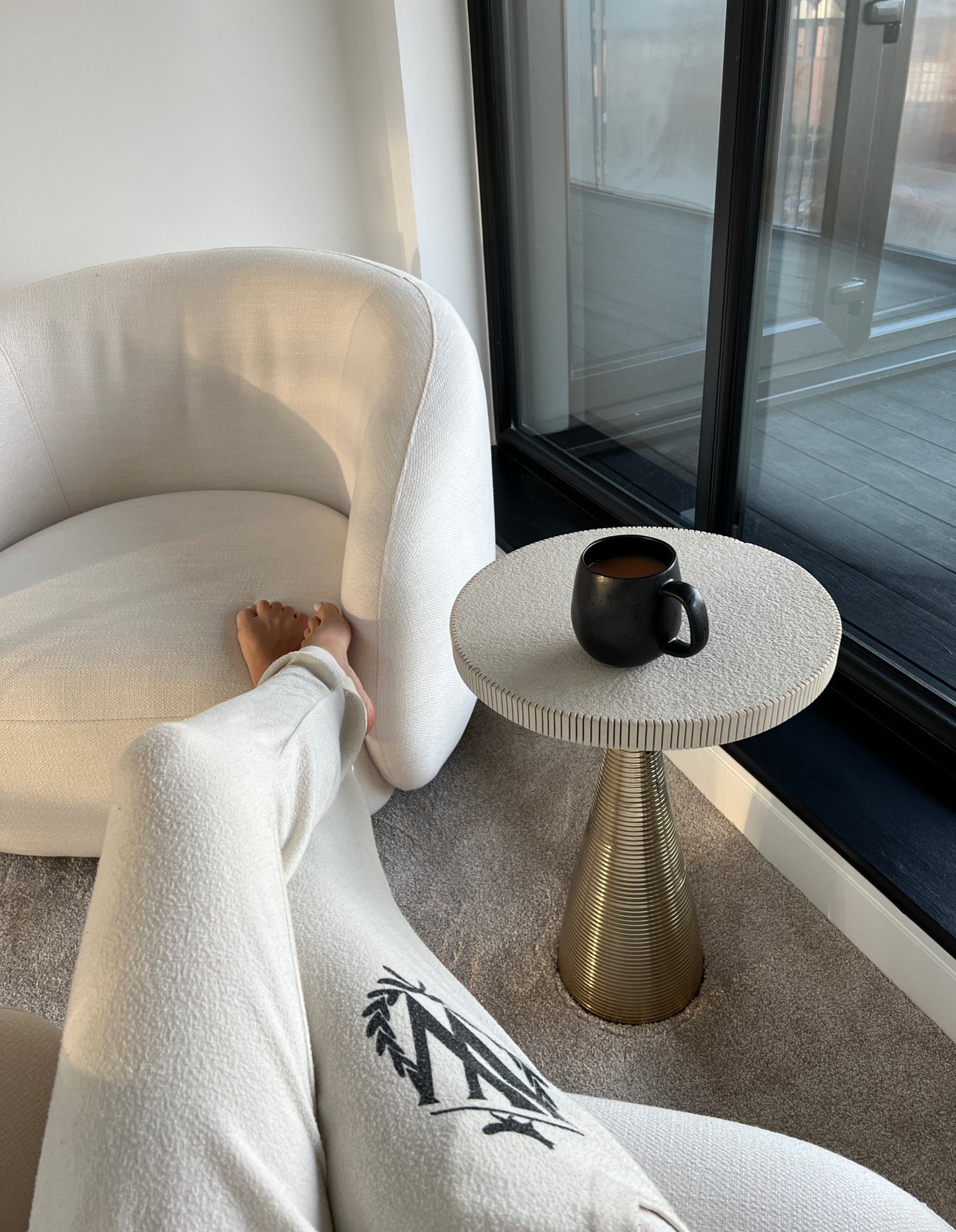Stone & Gold Side Table