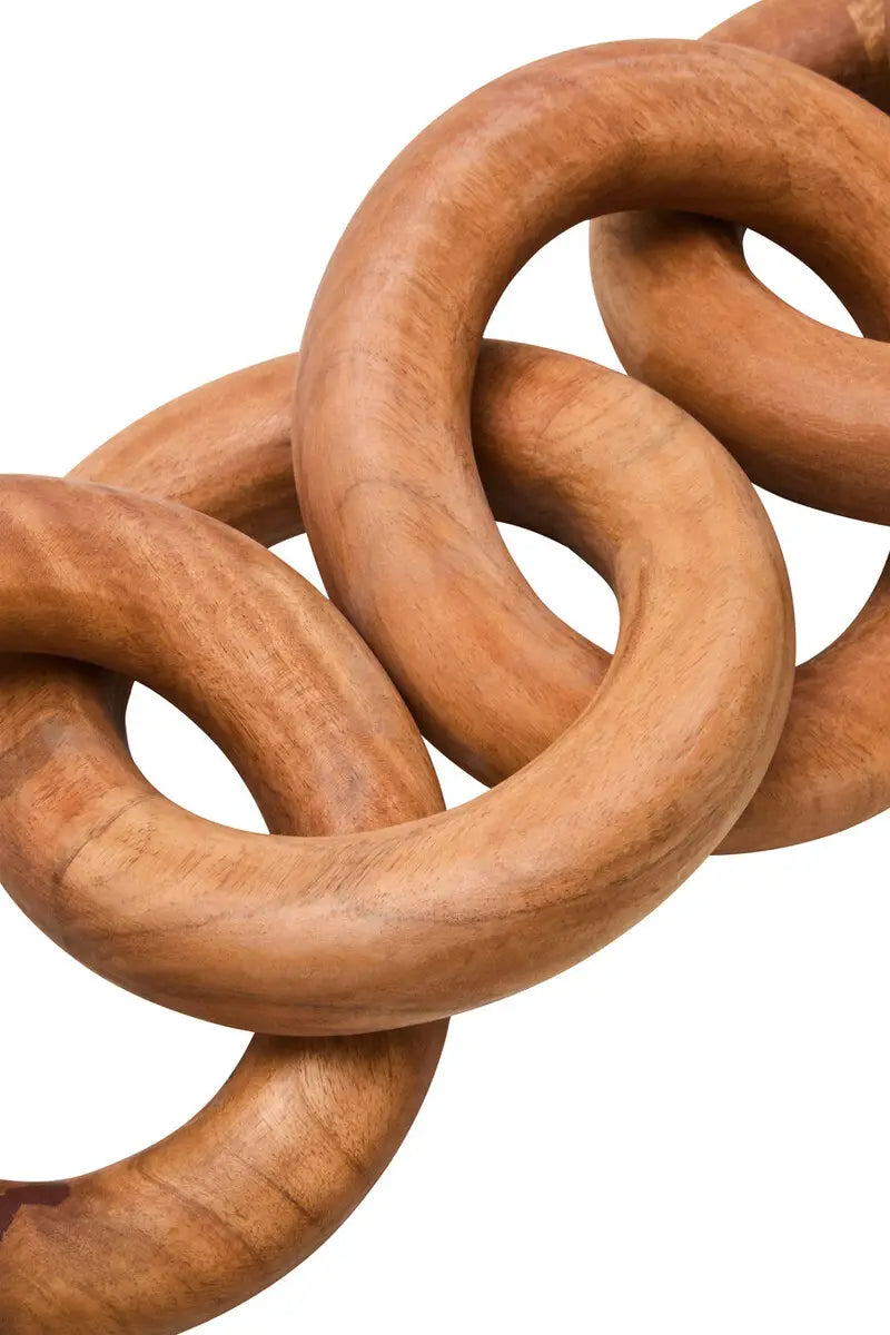 Natural Wood 5 Link Circles Chain Sculpture