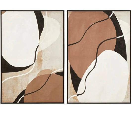 Black & Nude Textured Wall Art (set2)