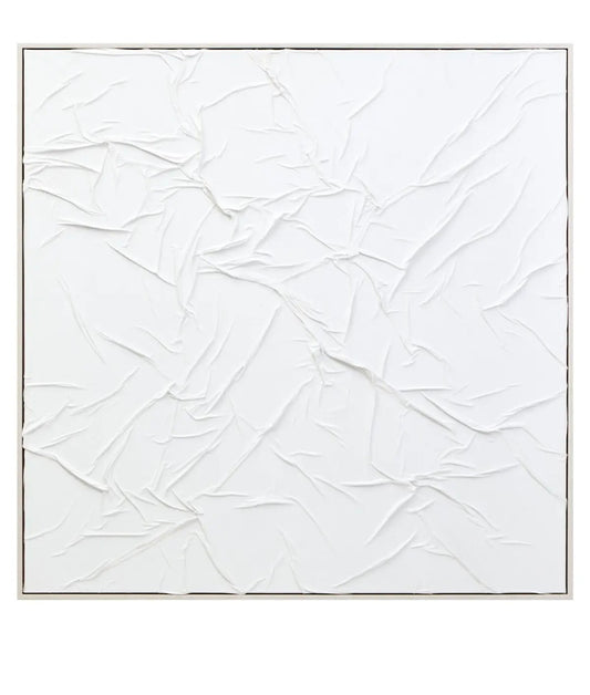 White Pleated Fabric Wall Art