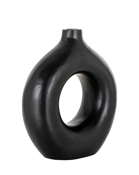 Black Circular Vase