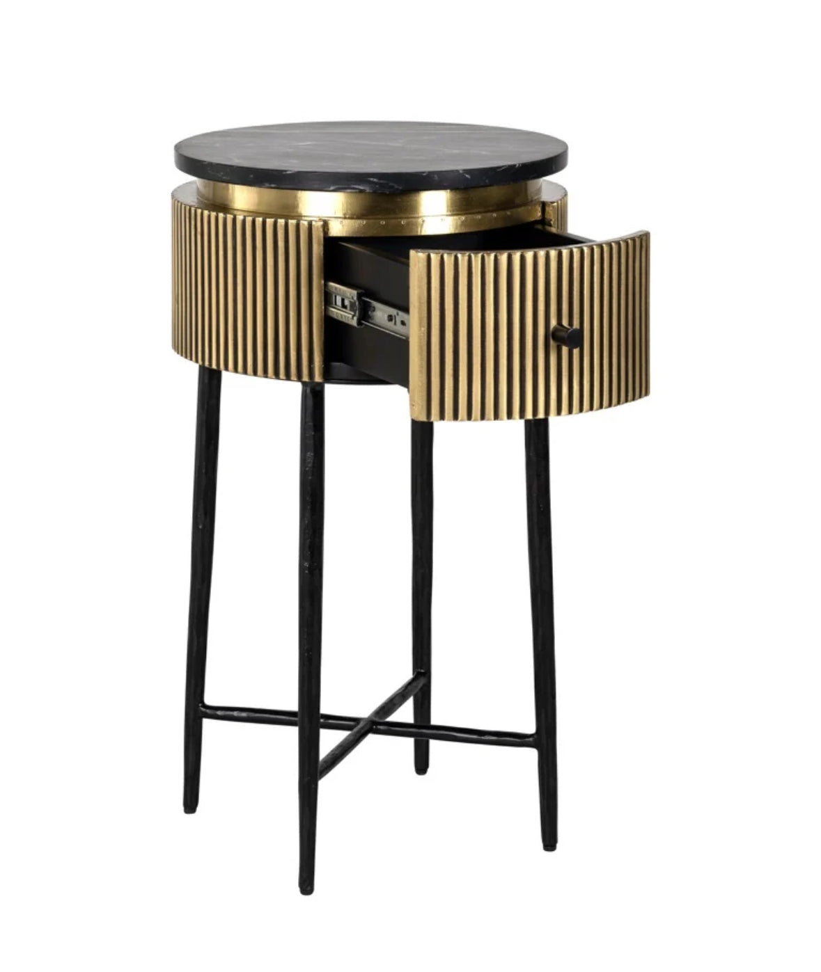 Gold & Marble 1 Drawer side/end Table