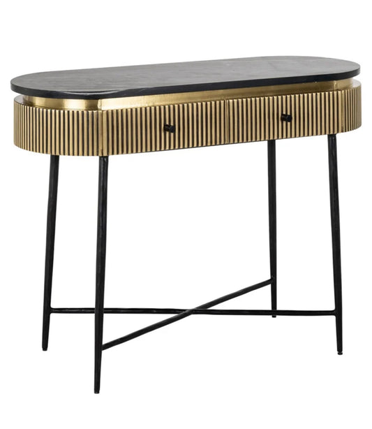 Gold & Marble 2 Drawer Console Table