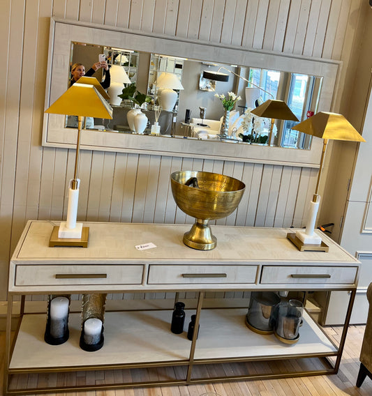 Gold Trim Wooden Console