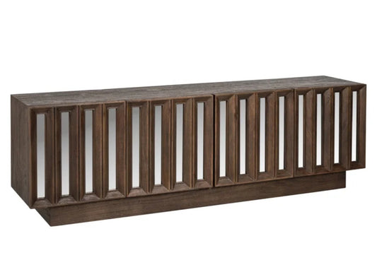 Mango & mirror 4 Door TV Unit (Brown)