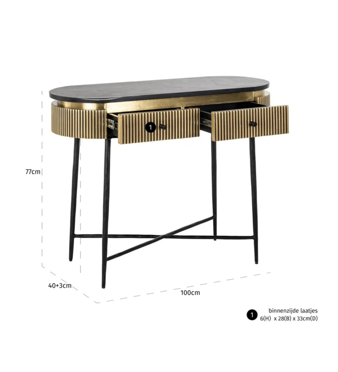 Ironville 2 Drawer console/dressing table