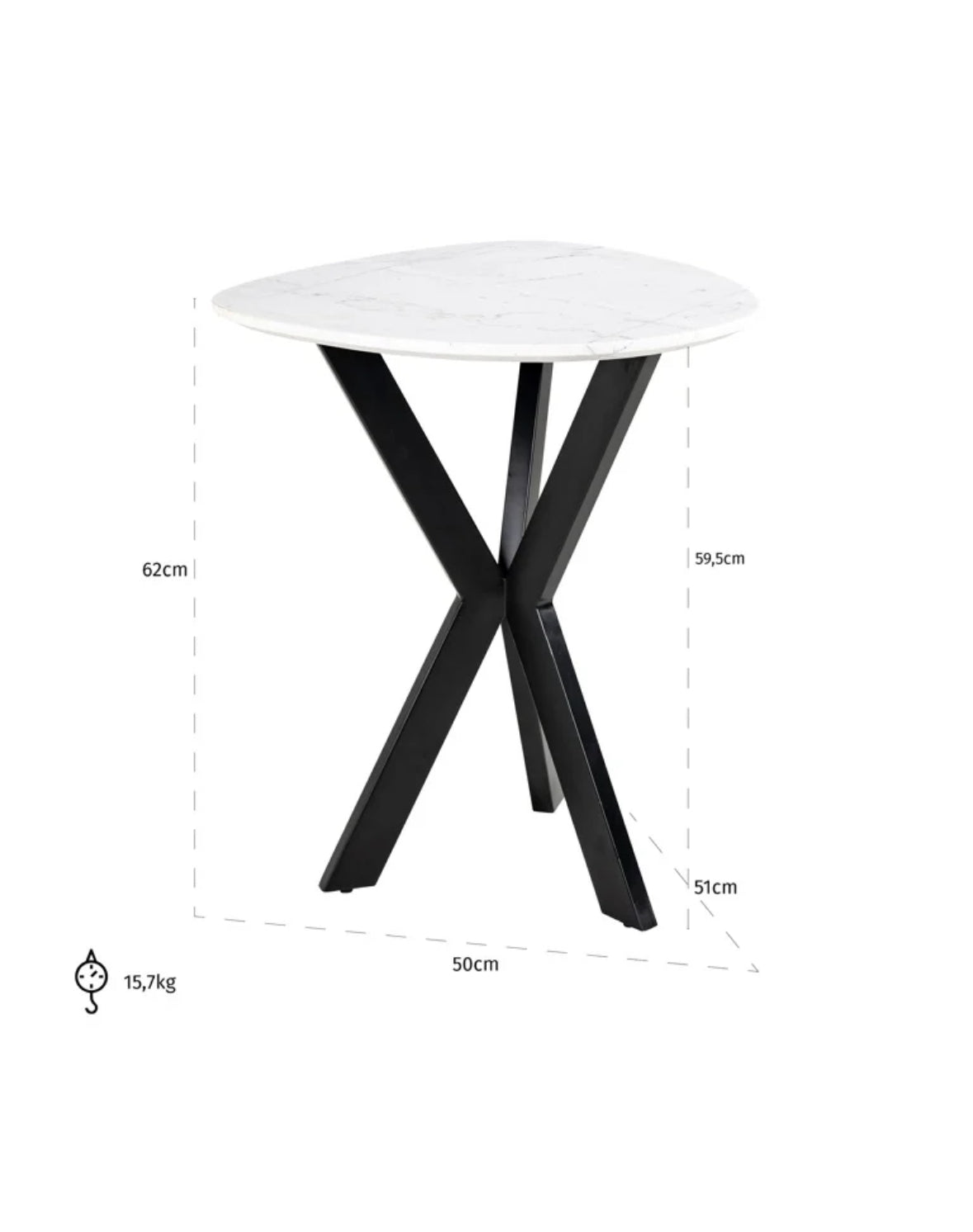 Trocadero White Side/end table