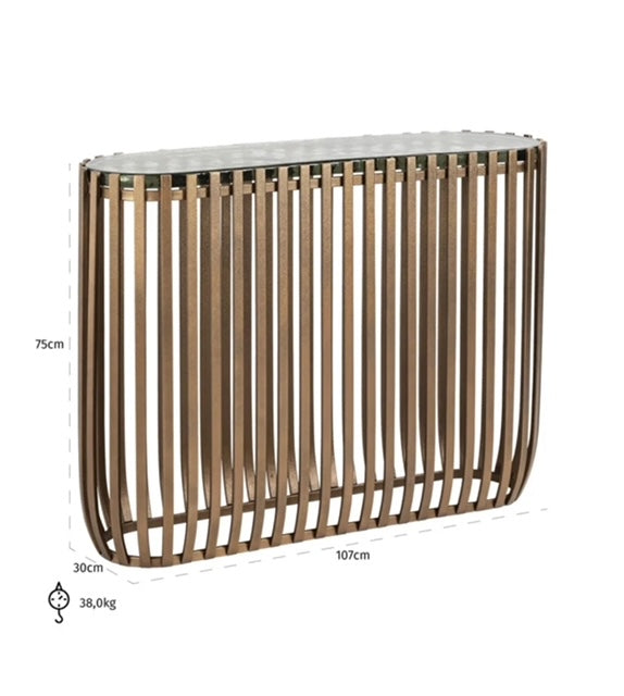 Gold/Glass console table