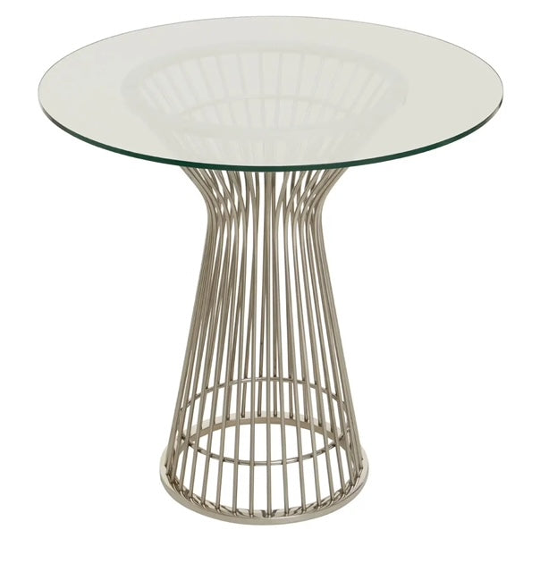 Round Small Silver Dining table